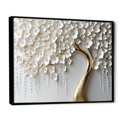 Designart White Orchid Tree Garden Of Branches Iv Tree Floral Framed Wall Art For Living Room