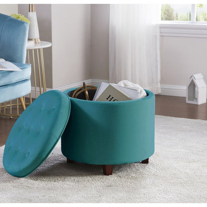 Donovan Tufted Round Storage Ottoman
