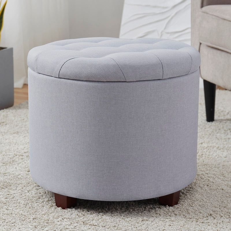 Donovan Tufted Round Storage Ottoman
