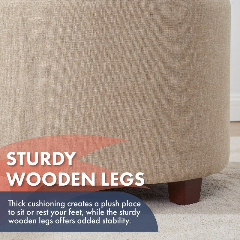 Donovan Tufted Round Storage Ottoman