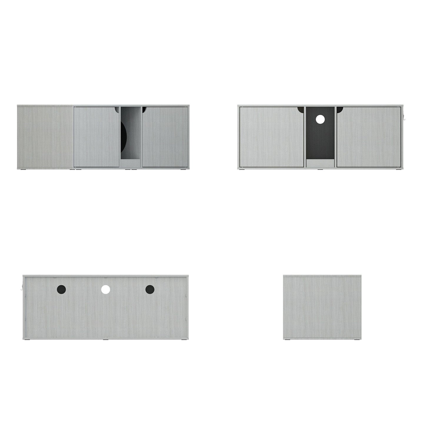 Dual-Compartment Cat Litter Box Enclosure Multi-Functional Furniture