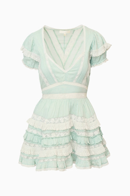 Mini-robe à volants en dentelle Nivara