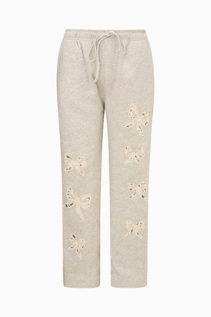 Pantalon de survêtement Elma en dentelle et nœud