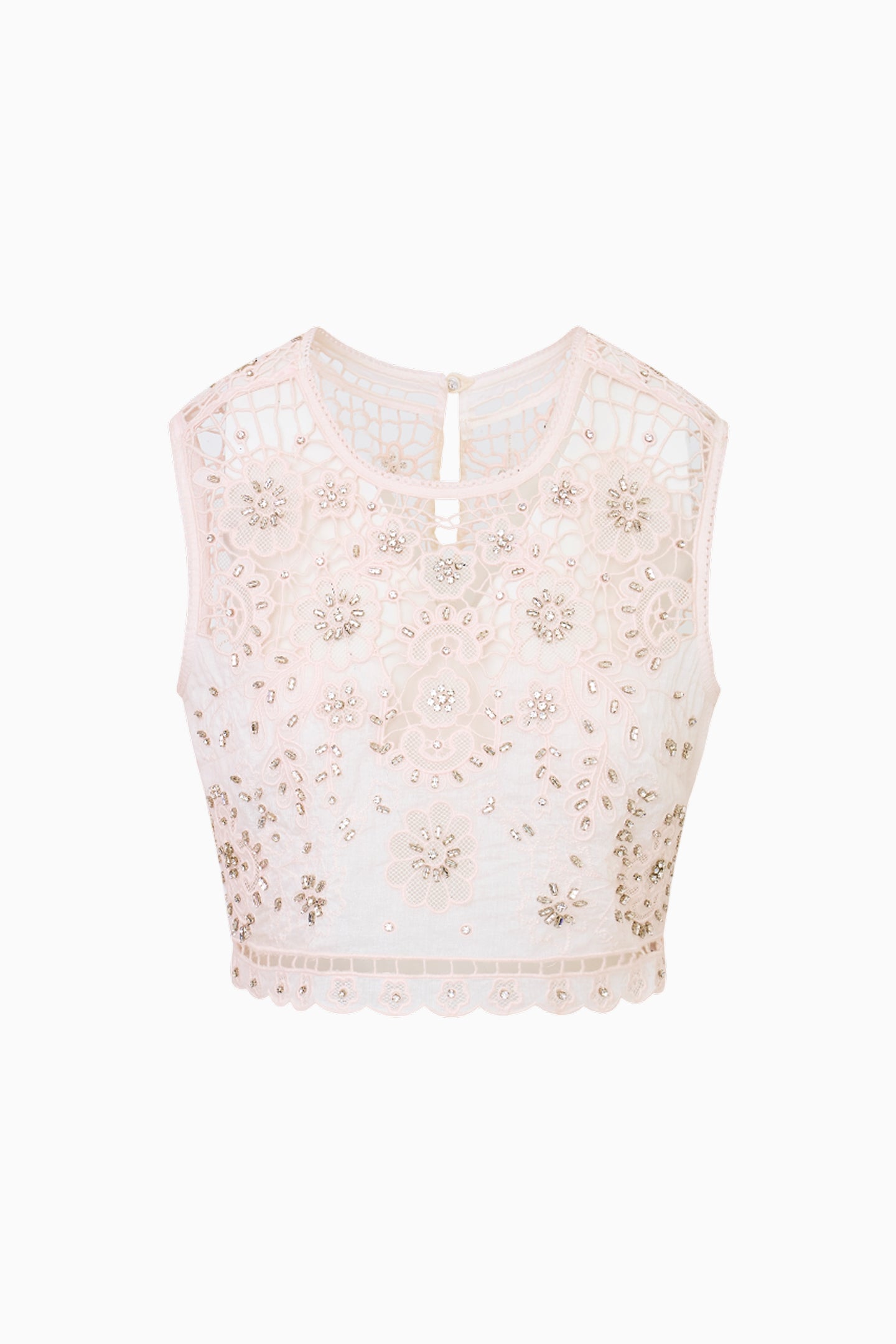 Haut court en dentelle de coton Emeryn