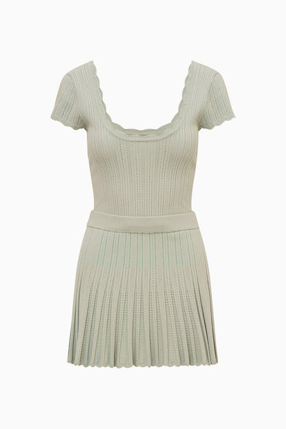 Mini-robe en pointelle extensible Evaluna