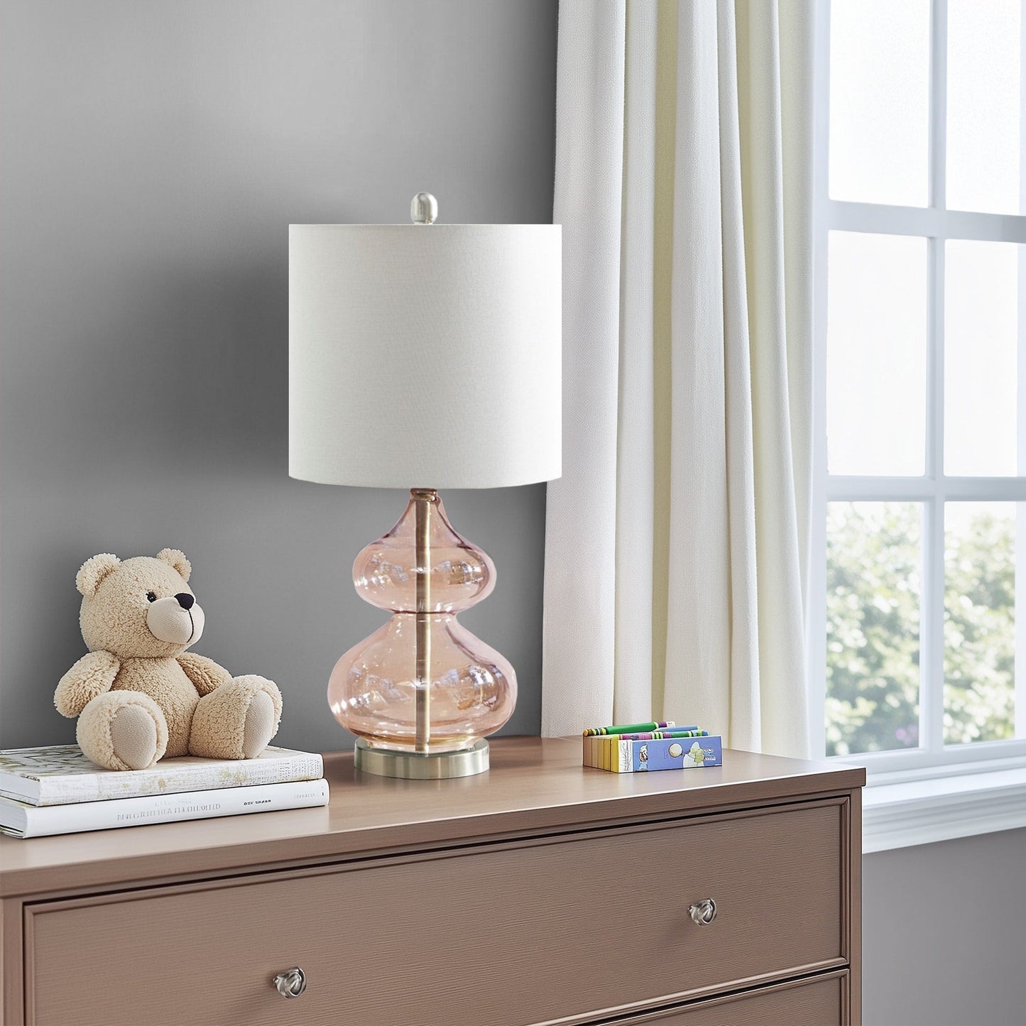 Ellipse Curved Gourd Glass Table Lamp, Set of 2