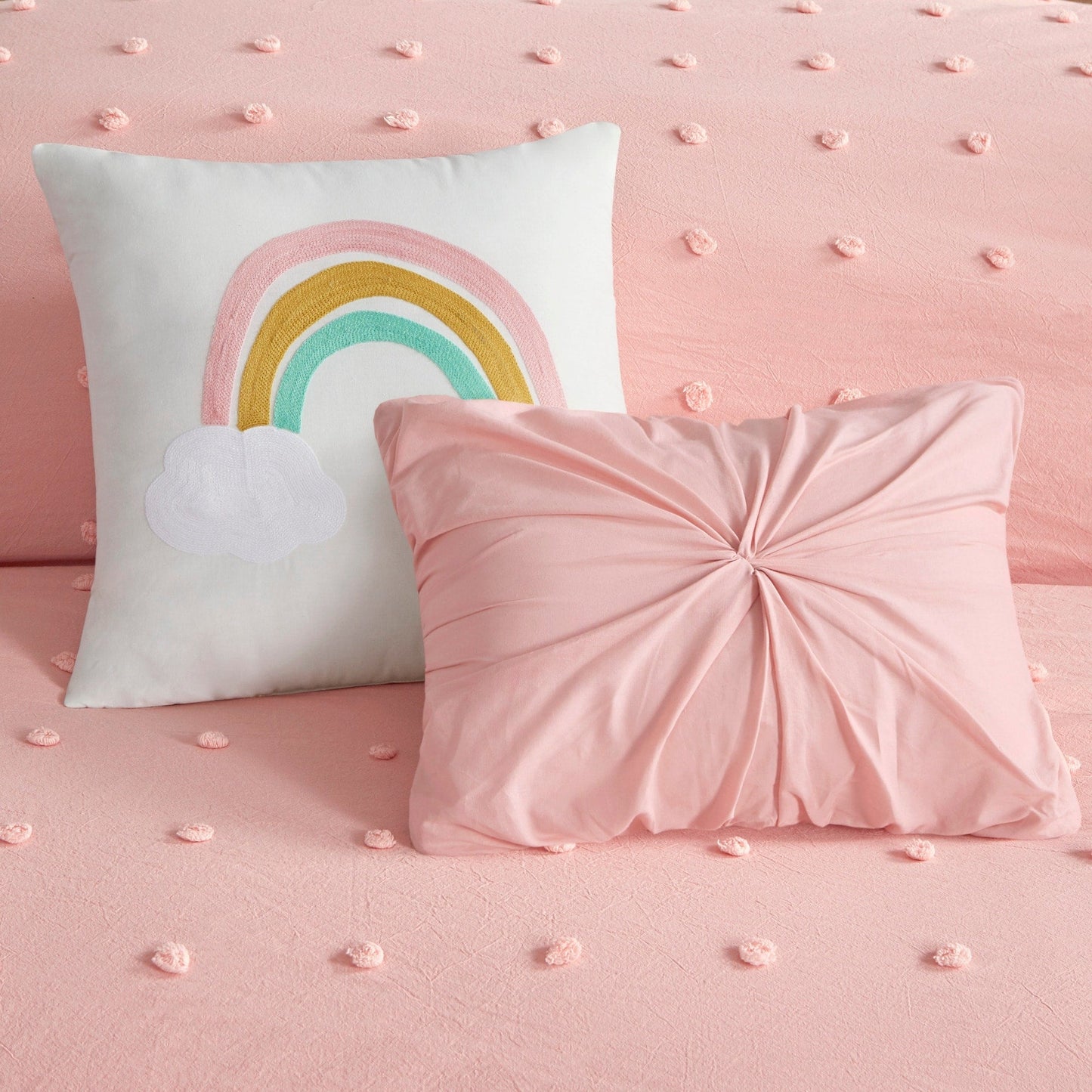 Ensley Cotton Jacquard Pom Pom Comforter Set by Intelligent Design Kids