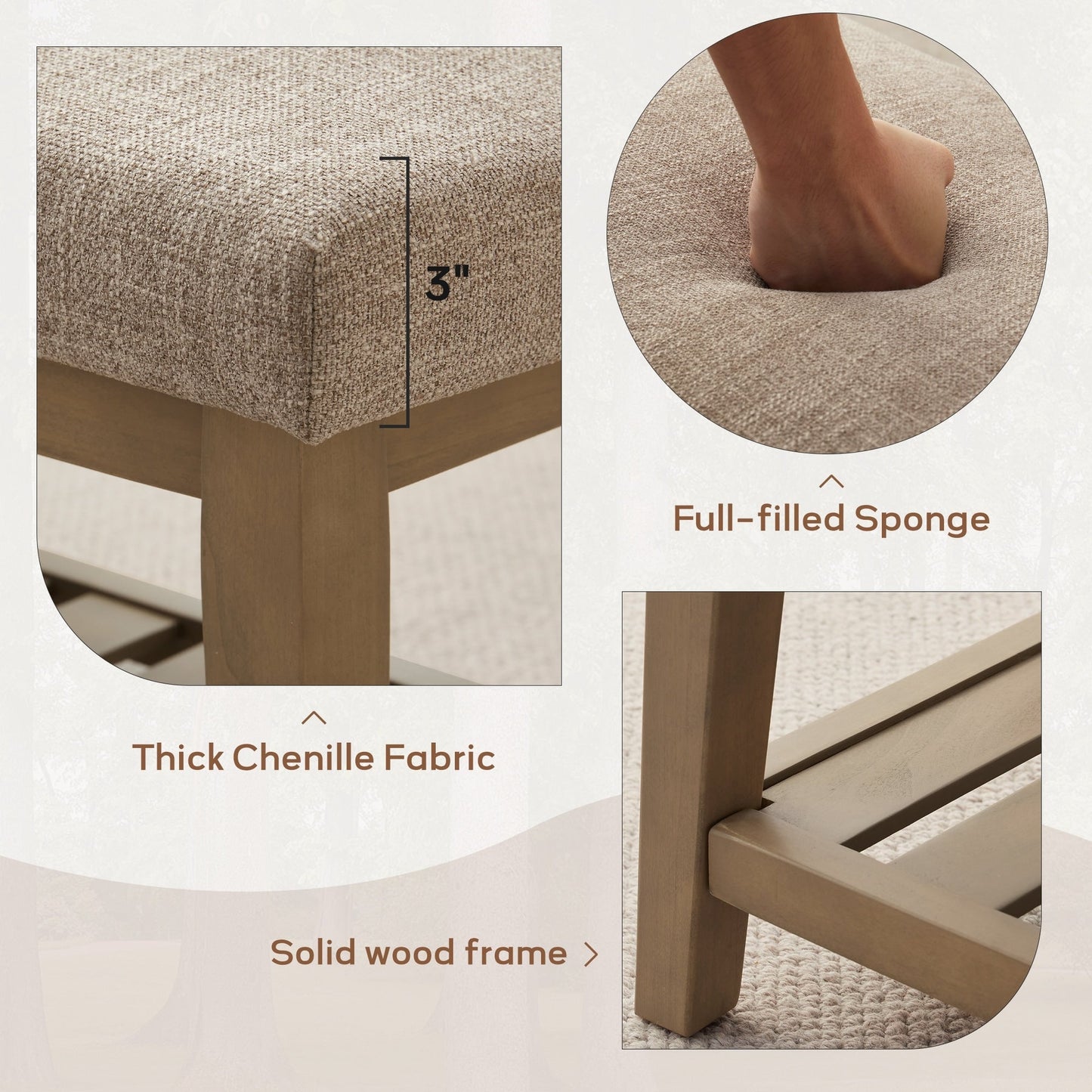 Banc à chaussures d'entrée Banc de rangement Banc rembourré