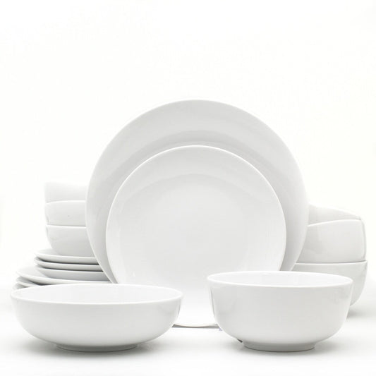 Euro Ceramica 16 Piece / 32 Piece White Essential Porcelain Dinnerware Set