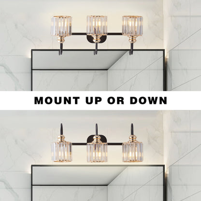 ExBrite Modern Rose Gold 1/2/3/4/5-light Bathroom Dimmable Crystal Vanity Lights Wall Sconces