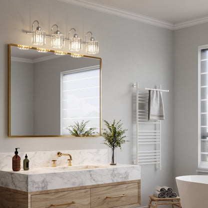 ExBrite Modern Rose Gold 1/2/3/4/5-light Bathroom Dimmable Crystal Vanity Lights Wall Sconces