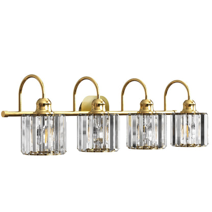 ExBrite Modern Rose Gold 1/2/3/4/5-light Bathroom Dimmable Crystal Vanity Lights Wall Sconces