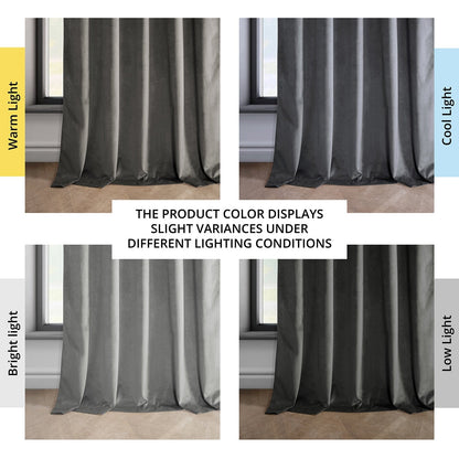 Exclusive Fabrics Heritage Plush Velvet Room Darkening Curtains (1 Panel) Luxury Velvet Curtains for Bedroom & Living Room.