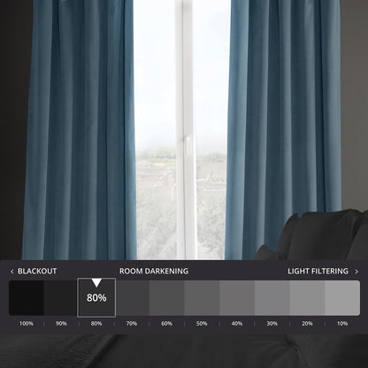Exclusive Fabrics Heritage Plush Velvet Room Darkening Curtains (1 Panel) Luxury Velvet Curtains for Bedroom & Living Room.