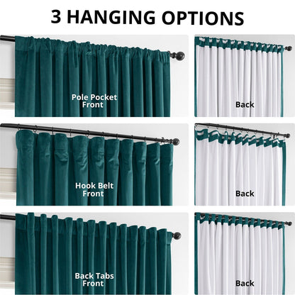 Exclusive Fabrics Signature Extra Wide Blackout Velvet Curtains (1 Panel) - Luxurious Blackout Drapes