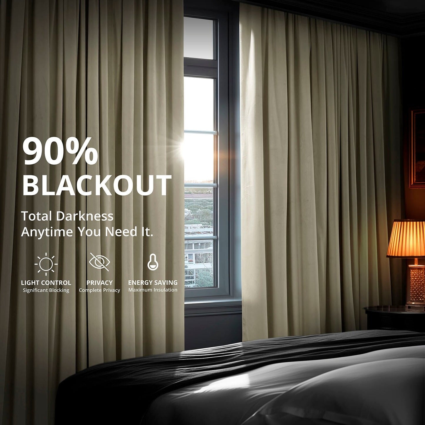 Exclusive Fabrics Signature Extra Wide Blackout Velvet Curtains (1 Panel) - Luxurious Blackout Drapes