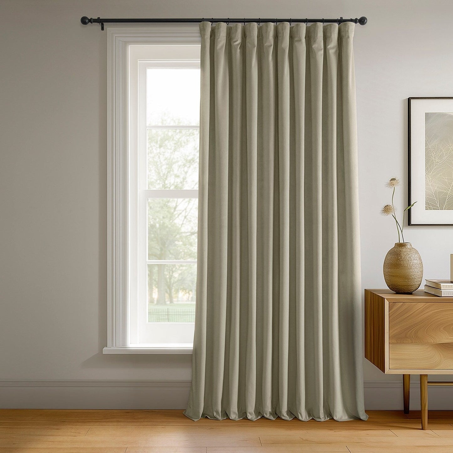 Exclusive Fabrics Signature Extra Wide Blackout Velvet Curtains (1 Panel) - Luxurious Blackout Drapes