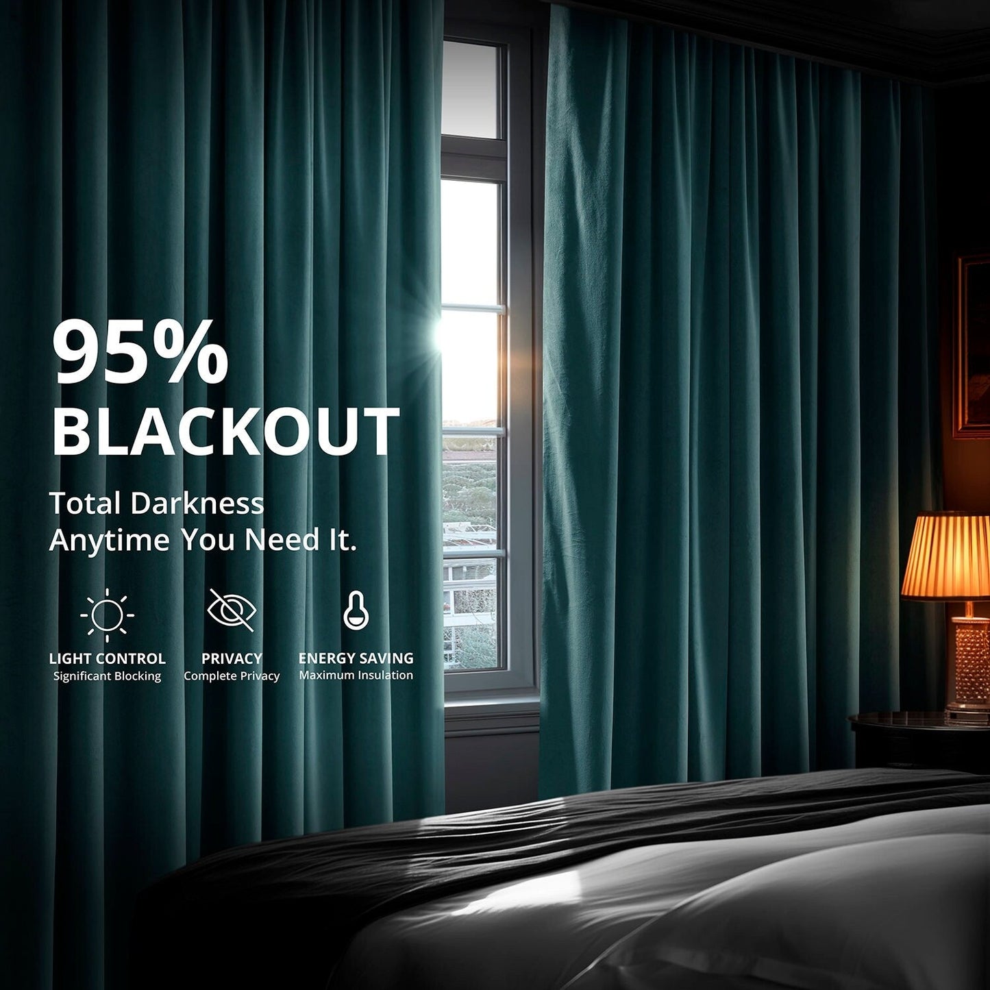 Exclusive Fabrics Signature Extra Wide Blackout Velvet Curtains (1 Panel) - Luxurious Blackout Drapes