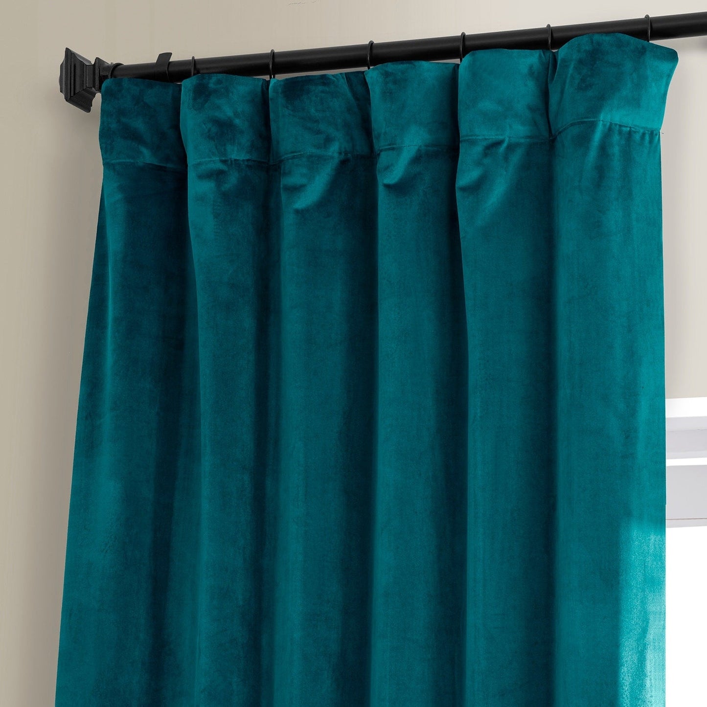 Exclusive Fabrics Signature Plush Velvet Hotel Blackout Curtains (1 Panel) - Luxury Soft Drapery for Light Control & Elegance