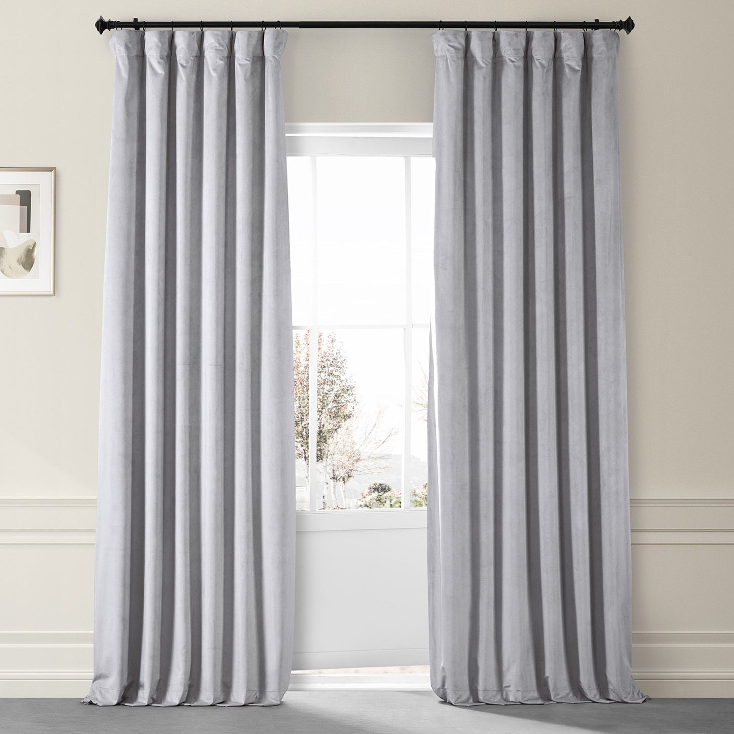Exclusive Fabrics Signature Plush Velvet Hotel Blackout Curtains (1 Panel) - Luxury Soft Drapery for Light Control & Elegance