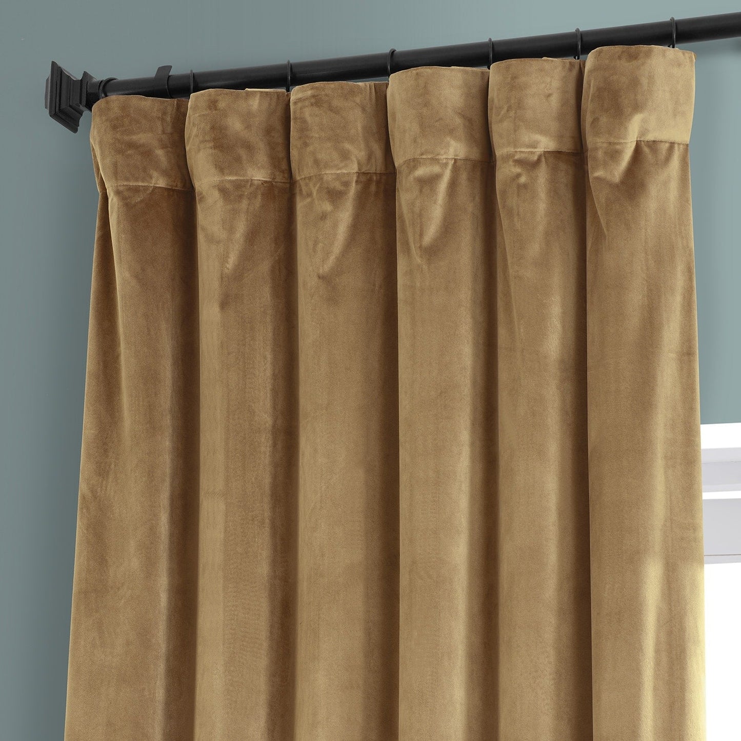 Exclusive Fabrics Signature Plush Velvet Hotel Blackout Curtains (1 Panel) - Luxury Soft Drapery for Light Control & Elegance