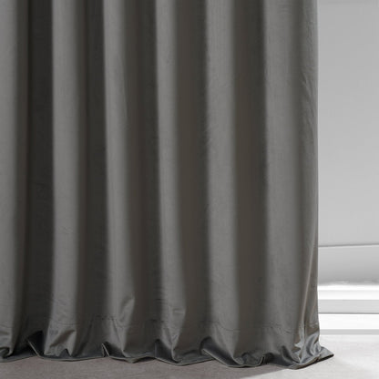 Exclusive Fabrics Signature Plush Velvet Hotel Blackout Curtains (1 Panel) - Luxury Soft Drapery for Light Control & Elegance