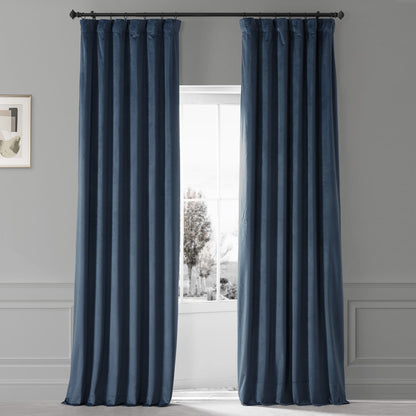 Exclusive Fabrics Signature Plush Velvet Hotel Blackout Curtains (1 Panel) - Luxury Soft Drapery for Light Control & Elegance