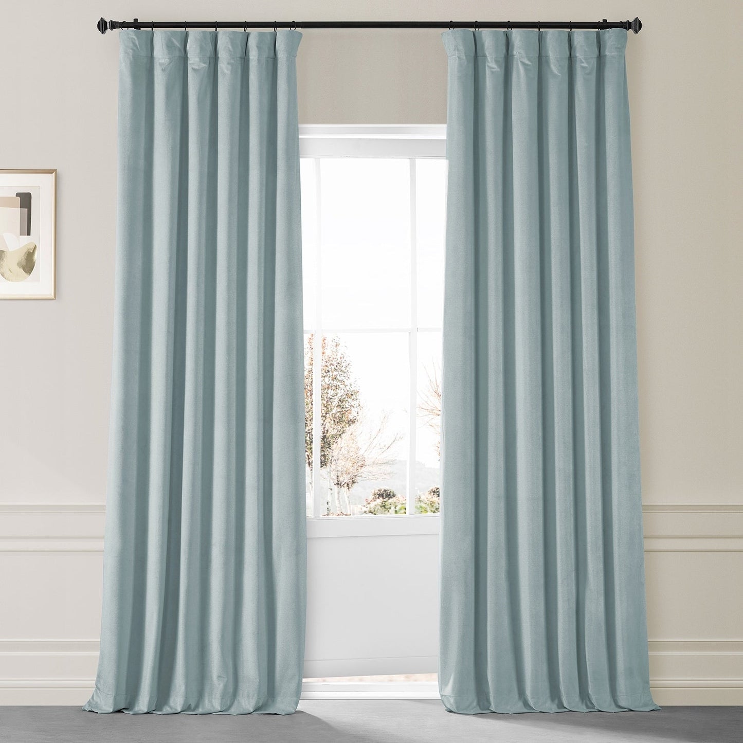 Exclusive Fabrics Signature Plush Velvet Hotel Blackout Curtains (1 Panel) - Luxury Soft Drapery for Light Control & Elegance