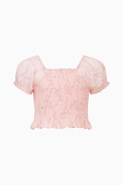 Haut Fabielle Luna Rosa Fleur pour fille