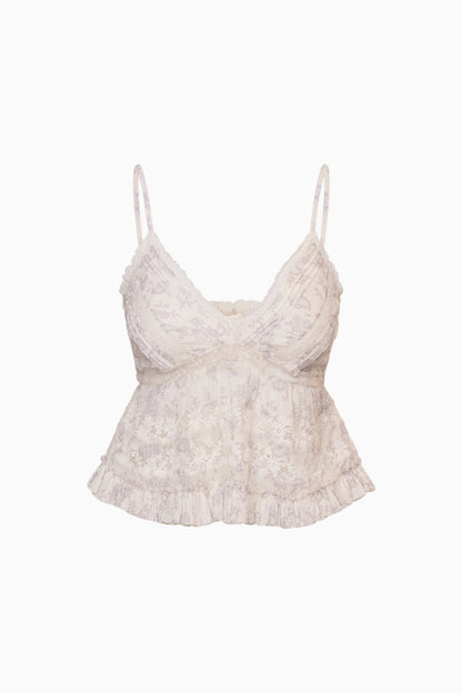 Haut en coton imprimé dentelle Faelith
