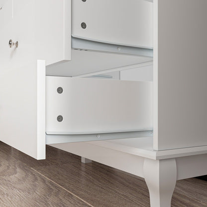 Commode double à 10 tiroirs pour chambre à coucher, commode blanche, grand espace de rangement