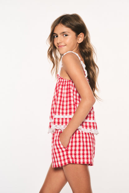 Short Georgie en coton vichy pour fille