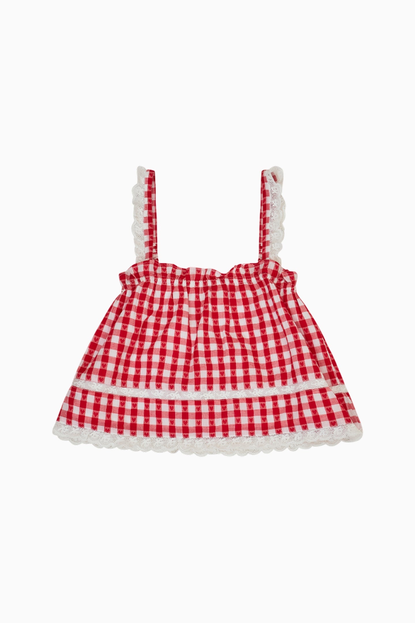 Haut à carreaux en coton Fiorella pour fille