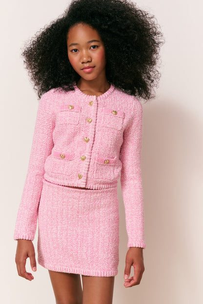 Cardigan en tricot de coton Freydis pour fille