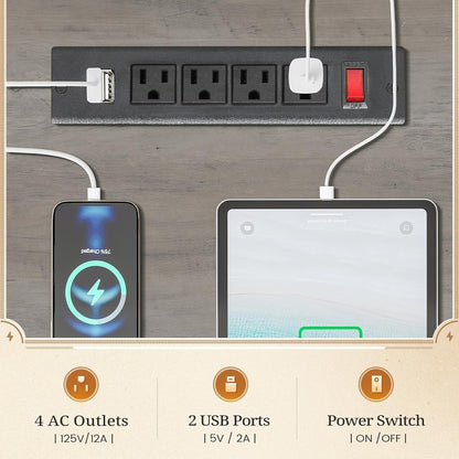 Bureau de direction de ferme Bureau à domicile Tiroir de classement Support d'écran Prise de courant