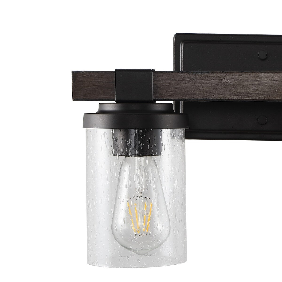 Ferme Iron/Seeded Glass Rustic Farmhouse LED Vanity Light, by JONATHAN Y