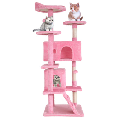 Furniture of America Cat Tree Multi-Level Cat Tower with Ladder, Platforms and Condos