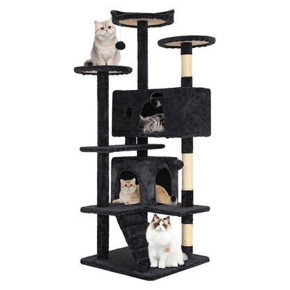 Furniture of America Cat Tree Multi-Level Cat Tower with Ladder, Platforms and Condos