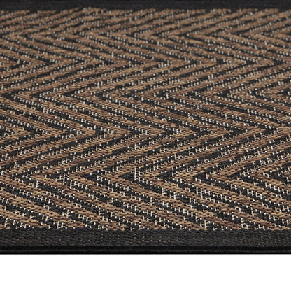 Madison Park Hurley Natural/ Black Textured Chevron Indoor/Outdoor Rug