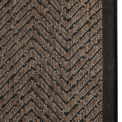 Madison Park Hurley Natural/ Black Textured Chevron Indoor/Outdoor Rug