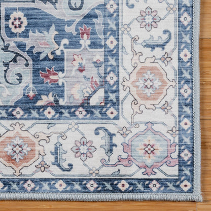 Gertmenian Crystal Print Washable Digital Printed Flat Pile Polyester Slip Resistant Area Rug Collection