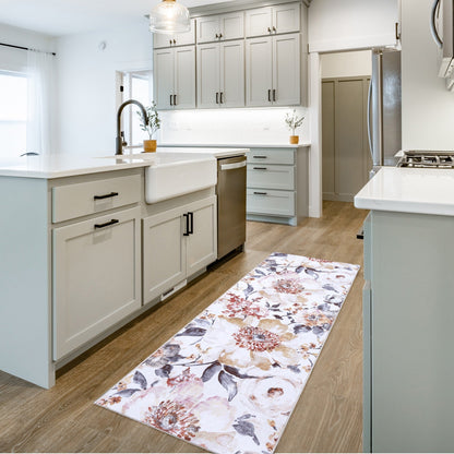 Gertmenian Crystal Print Washable Digital Printed Flat Pile Polyester Slip Resistant Area Rug Collection