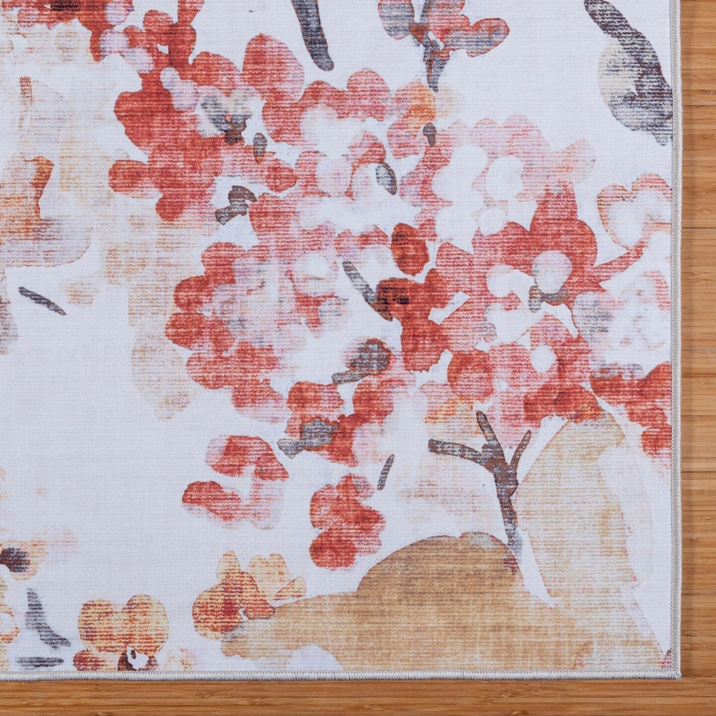 Gertmenian Crystal Print Washable Digital Printed Flat Pile Polyester Slip Resistant Area Rug Collection