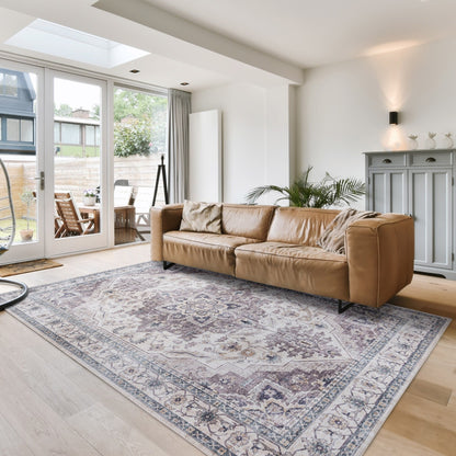 Gertmenian Crystal Print Washable Digital Printed Flat Pile Polyester Slip Resistant Area Rug Collection