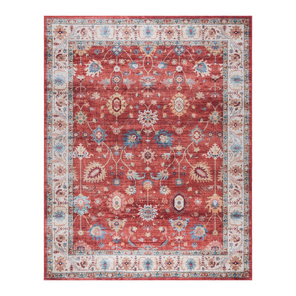 Gertmenian Crystal Print Washable Digital Printed Flat Pile Polyester Slip Resistant Area Rug Collection