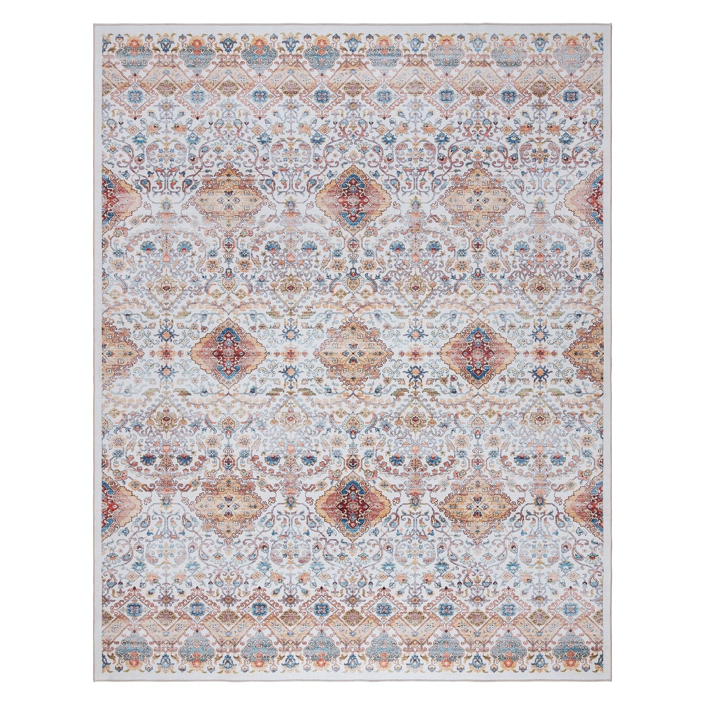 Gertmenian Crystal Print Washable Digital Printed Flat Pile Polyester Slip Resistant Area Rug Collection