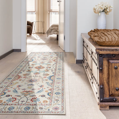 Gertmenian Crystal Print Washable Digital Printed Flat Pile Polyester Slip Resistant Area Rug Collection