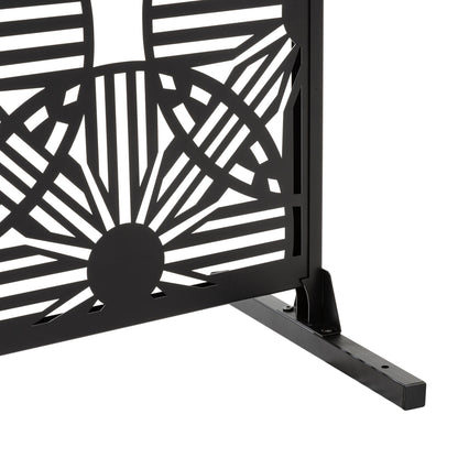 Paravent de confidentialité à 3 panneaux galvanisé à motifs floraux de 6 pieds de Glitzhome