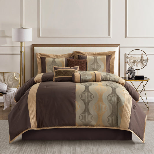 Nanshing Daniella 7-Piece Modern Geometric Comforter Set