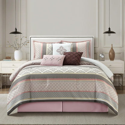 Nanshing Jensen 7 Piece Jacquard Geometric Comforter Set